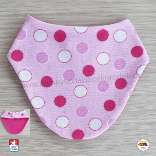 Slintáček - nákrčník bavlna potisk /č.65/ Bublinky na růžové