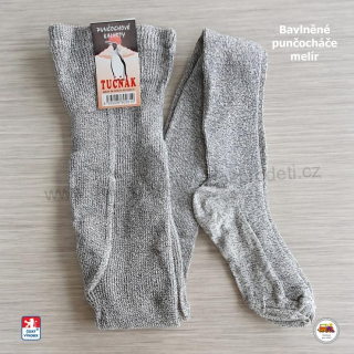 Punčocháče bavlněné melír šedé tmavší vel.122-128