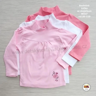 NOVINKA-Dívčí tričko Wolf S2267 Stojáček vel. 86, 92, 98, 104, 110