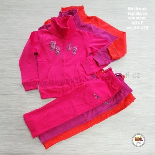NOVINKA-Dívčí tepláková souprava bavlněná Wolf M2354 vel. 98, 104, 110, 116, 128
