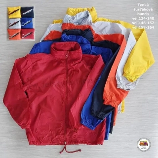 NOVINKA-Bunda šusťáková Větrovka COG11A tenká vel.134-140, 146-152, 158-164