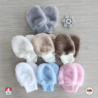 NOVINKA-Kojenecké rukavice chlupaté lama jedno a dvojvrstvé