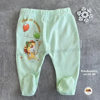 Kojenecké bavlněné polodupačky /638/ Tygřík na zelené vel. 80