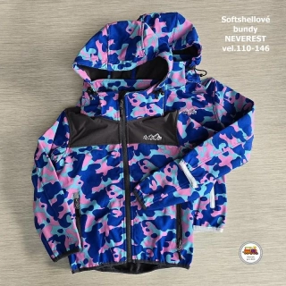 NOVINKA-Softshellová bunda dívčí Neverest 1-6295C růžovomodrá vel.110, 116, 128, 134, 140