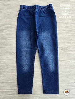 Legíny s elastanem Kugo M-2036 riflové tmavší vel.116