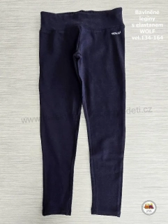 Legíny bavlněné s elastanem Wolf T2573 tmavě modré vel.134