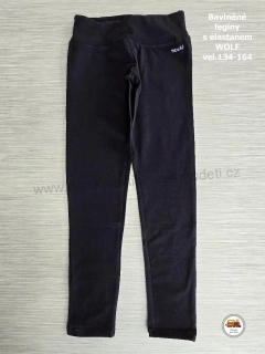 Legíny bavlněné s elastanem Wolf T2573 černé vel.134