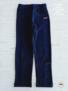 Legíny/tepláčky bavlněné s elastanem Wolf T2373 tmavě modré vel. 98