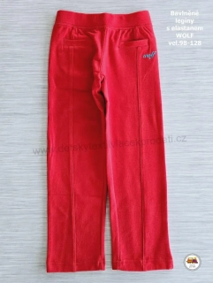 Legíny/tepláčky bavlněné s elastanem Wolf T2373 červené vel. 98