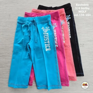 NOVINKA-Šortky dívčí bavlněné Wolf T2042 vel.134, 140, 146, 152, 158, 164