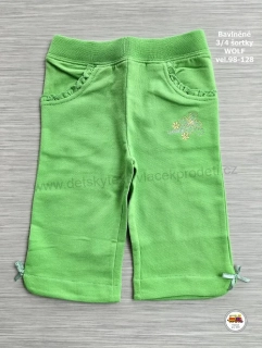Šortky dívčí bavlněné Wolf T2141 zelené vel.110