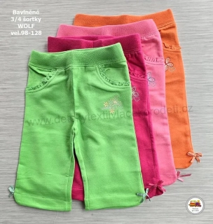 NOVINKA-Šortky dívčí bavlněné Wolf T2141 vel. 98, 104, 100, 116, 122, 128