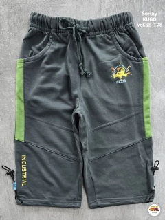 Šortky chlapecké 3/4 Kugo S2907 zelené /V3/ vel.110