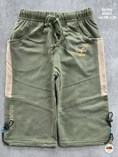 Šortky chlapecké 3/4 Kugo S2907 zelené /V1/ vel.110