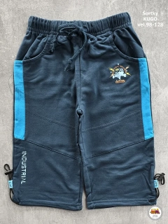Šortky chlapecké 3/4 Kugo S2907 modré /V2/ vel.110