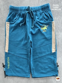 Šortky chlapecké 3/4 Kugo S2907 modré /V1/ vel.116