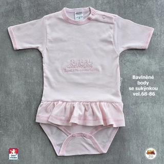 Dívčí body bavlněné se sukýnkou /9833/ světle růžové vel. 74