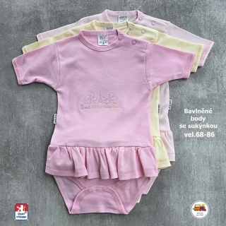AKCE-Dívčí body bavlněné se sukýnkou vel. 68, 74, 80, 86