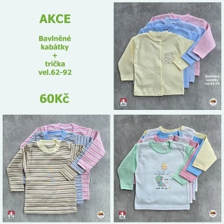 AKCE-Kabátek nebo tričko bavlněné vel. 62, 68, 74, 80, 86, 92