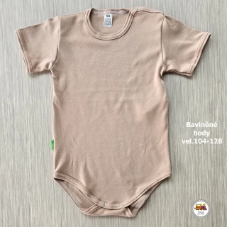 Kojenecké body bavlněné /9787/ Béžové krátký rukáv vel.104