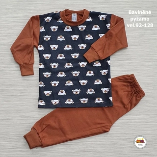 Dětské bavlněné pyžamo /760/ Medvídek na hnědé vel.134