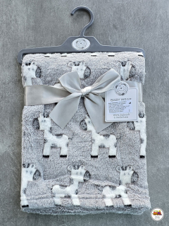 Dětská deka do kočárku Baby Wrap /č.41/ Žirafa na šedé