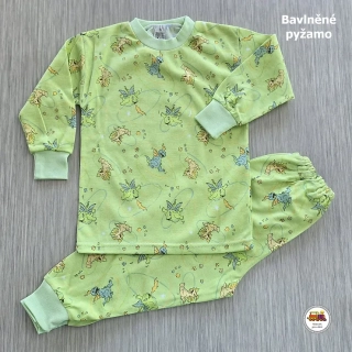 Dětské bavlněné pyžamo /674/ Dráčci na zelené vel. 92