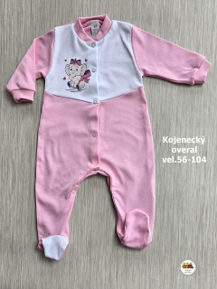 Kojenecký/dětský overal bavlněný /771/ Slon na růžové vel.104