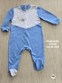 Kojenecký/dětský overal bavlněný /743/ Medvídci na modré vel. 80