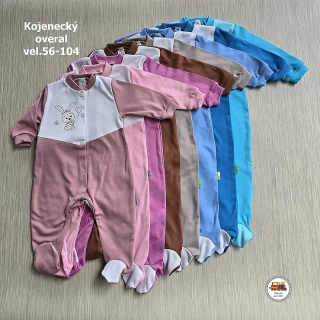 NOVINKA-Kojenecký/dětský overal bavlněný vel. 56, 62, 68, 74, 80, 86, 92, 98, 104