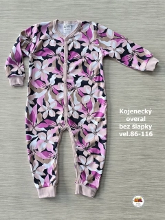 Kojenecký/dětský overal bavlněný bez šlapky /713/ Květiny /var.1/ vel. 92
