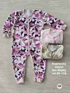 NOVINKA-Kojenecký/dětský overal bavlněný bez šlapky vel. 86, 92, 98, 104, 110, 116