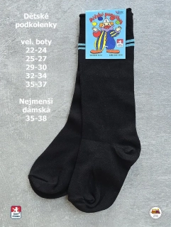 Dětské podkolenky bavlněné Petr /18/ černé vel.29-30