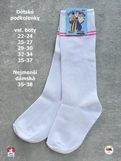 Dětské podkolenky bavlněné Petr /17B/ bílé proužek vel.25-27