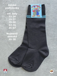 Dětské podkolenky bavlněné Petr /07/ tmavě šedé vel.29-30