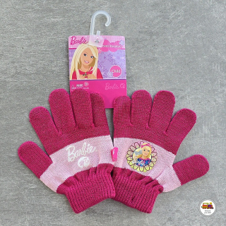 Rukavice prstové úpletové Barbie /580/ růžové 3-6 let