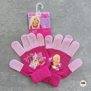 Rukavice prstové úpletové Barbie /579/ růžové 3-6 let