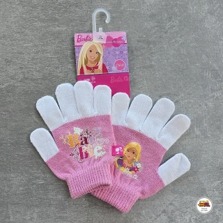 Rukavice prstové úpletové Barbie /578/ růžové 3-6 let