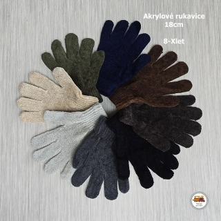 NOVINKA-Rukavice prstové úpletové akryl 18cm (8-Xlet)