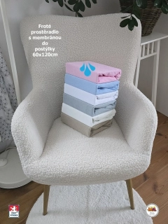 NOVINKA-Froté prostěradlo s membránou do postýlky Dekoratex 60x120cm