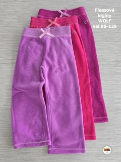 NOVINKA-Tepláky/legíny dívčí fleesové Wolf B2294 vel. 98, 104, 110, 116, 122, 128