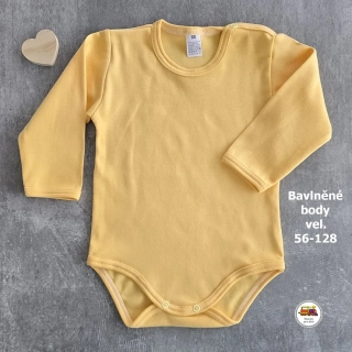Kojenecké body bavlněné /9755/ Jednobarevné žluté vel. 92