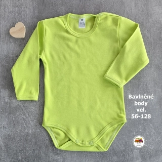 Kojenecké body bavlněné /9746/ Jednobarevné limetkově zelené vel. 92
