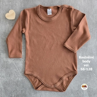 Kojenecké body bavlněné /9691/ Jednobarevné hnědé vel. 92