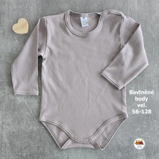 Kojenecké body bavlněné /9681/ Jednobarevné béžové vel. 92