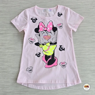 Tričko dívčí Kugo KT9907 Minnie na světle růžové vel.116