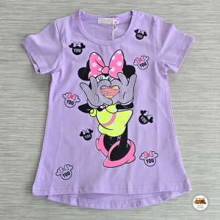 Tričko dívčí Kugo KT9907 Minnie na fialové vel. 98