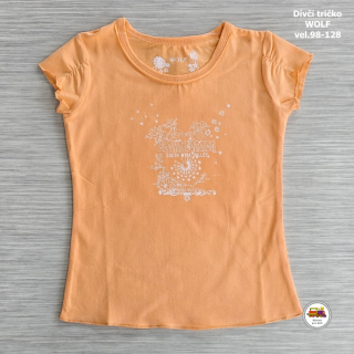 Tričko dívčí Wolf S2808 oranžové vel.128