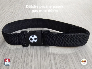 Dětský pásek se sponou /43/ pružný černý s míčem