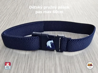 Dětský pásek se sponou /45/ pružný tmavě modrý s lodičkou